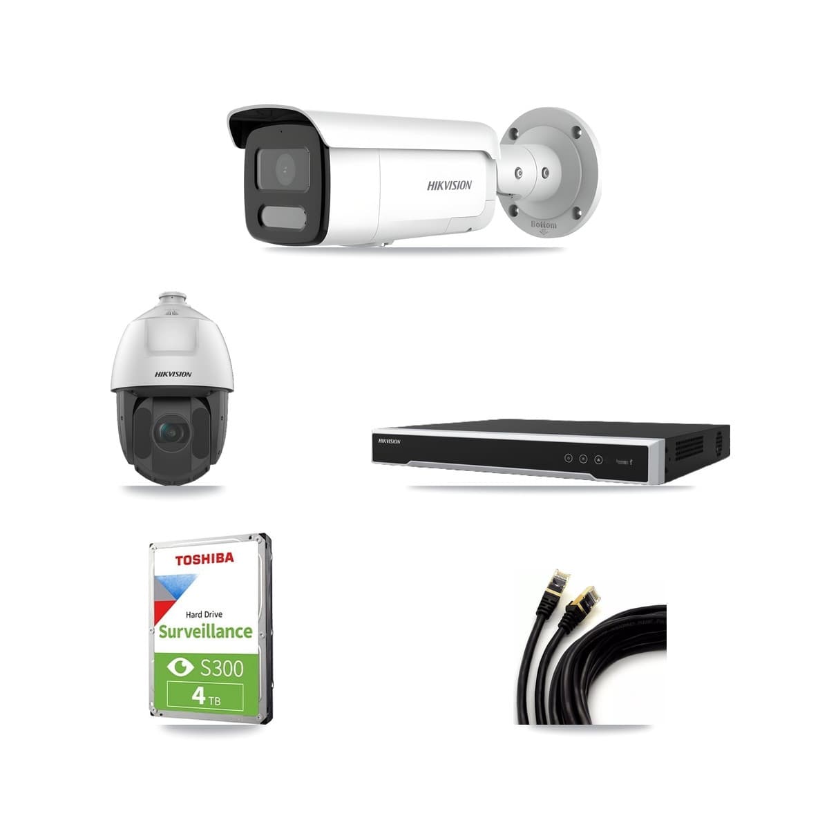 Hikvision 8-Channel 2MP – 4MP CCTV Kit — 2 4MP Bullet + 1 2MP PTZ Cameras + 4TB Recording - Image 1
