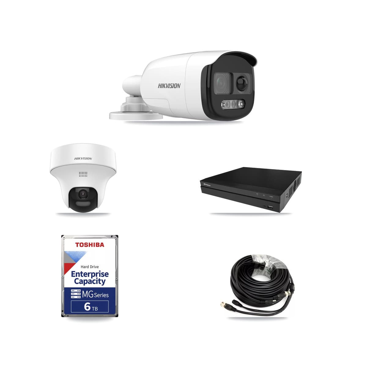 Hikvision & Prolux 8-Channel 5MP CCTV Kit — 1 DS-2CE12KF3T Bullet + 1 DS-2CE70K0T Turret Cameras + 6TB Recording - Image 1
