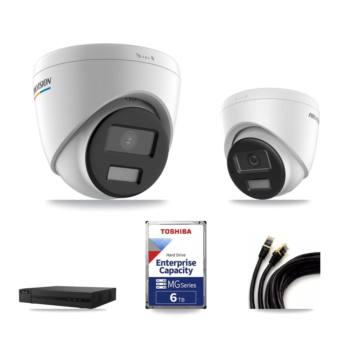 Hikvision & HiLook 8-Channel 2MP – 4K CCTV Kit — 7 2MP + 1 4K Turret Cameras + 6TB Recording - Image 1