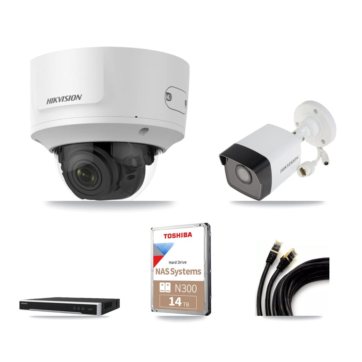 Hikvision 16-Channel 2MP – 5MP CCTV Kit — 5 5MP Bullet + 11 2MP Dome Cameras + 14TB Recording - Image 1