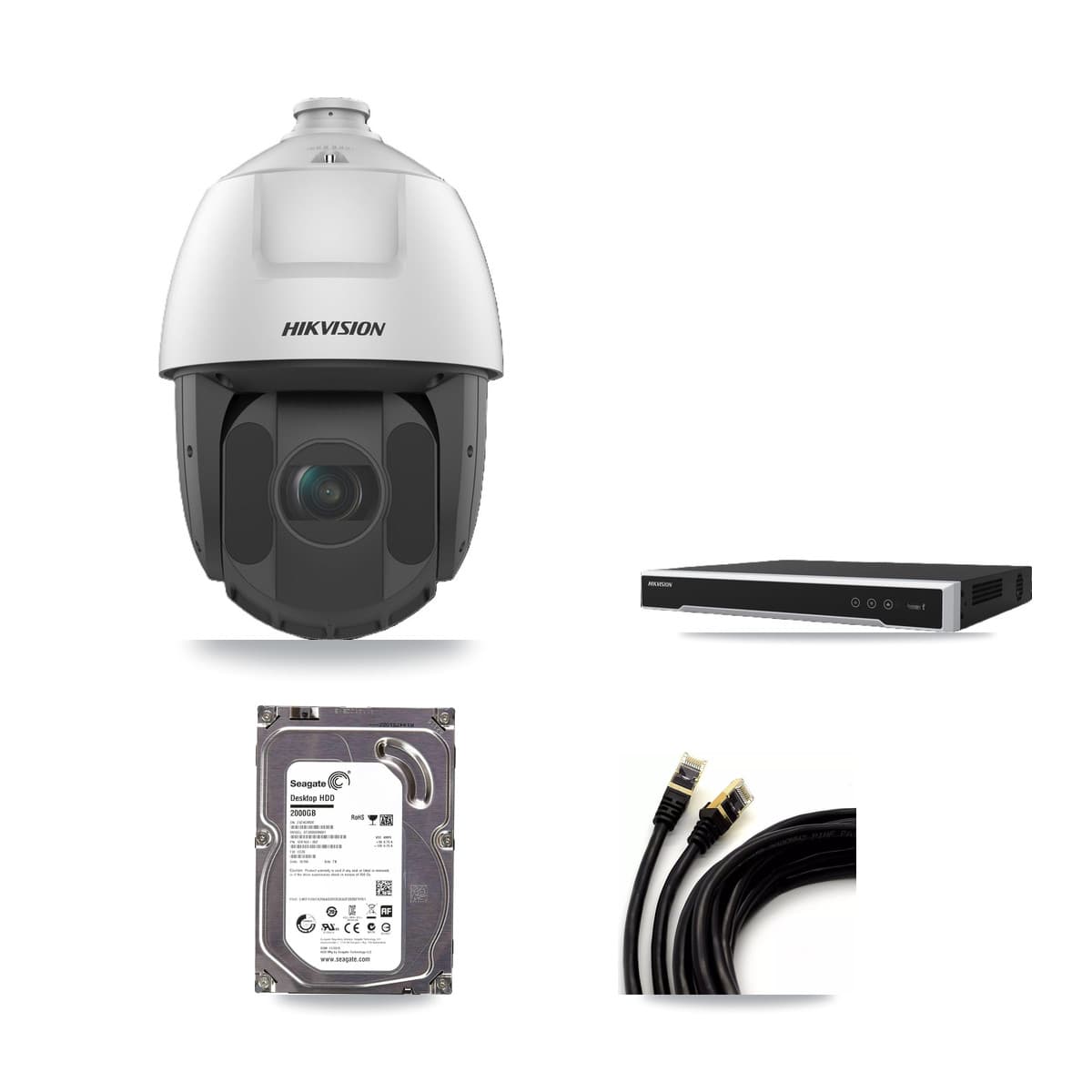 Hikvision 16-Channel 2MP CCTV Kit — 3 DS-2DE5232IW PTZ Cameras + 2TB Recording - Image 1
