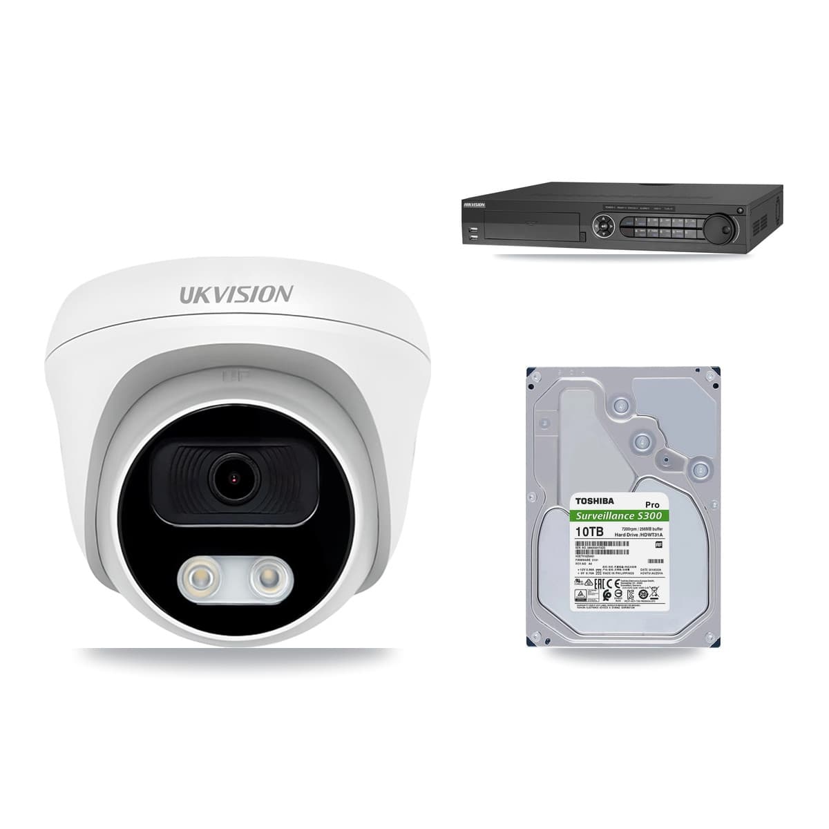 Hikvision 32-Channel 4K CCTV Kit — 10 UKVISION Cameras + 10TB Recording (IDS-7332HUHI Recorder) - Image 1