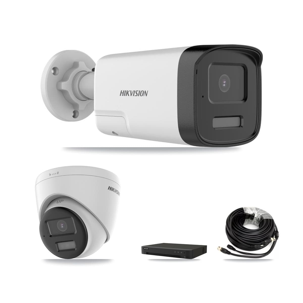 Hikvision 8-Channel 5MP – 4K CCTV Kit — 4 DS-2CE17K0T-LXTS 5MP Bullet + 1 DS-2CE78U0T-LPTS 4K Turret Cameras + 8TB Recording (IDS-7208HUHI-M1/XT Recorder)