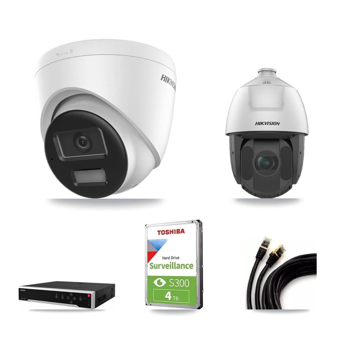 Hikvision 32-Channel 2MP – 4K CCTV Kit — 1 4K Turret + 1 2MP PTZ Cameras + 4TB Recording - Image 1