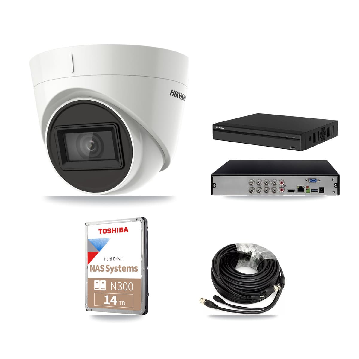 Hikvision & Prolux 8-Channel 4K CCTV Kit — 6 DS-2CE78U1T Turret Cameras + 14TB Recording