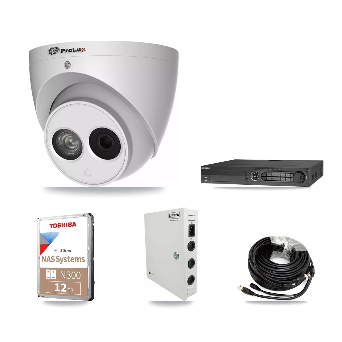 Prolux & Hikvision 32-Channel 4MP CCTV Kit — 27 Turret Cameras + 3× 12TB Recording - Image 1