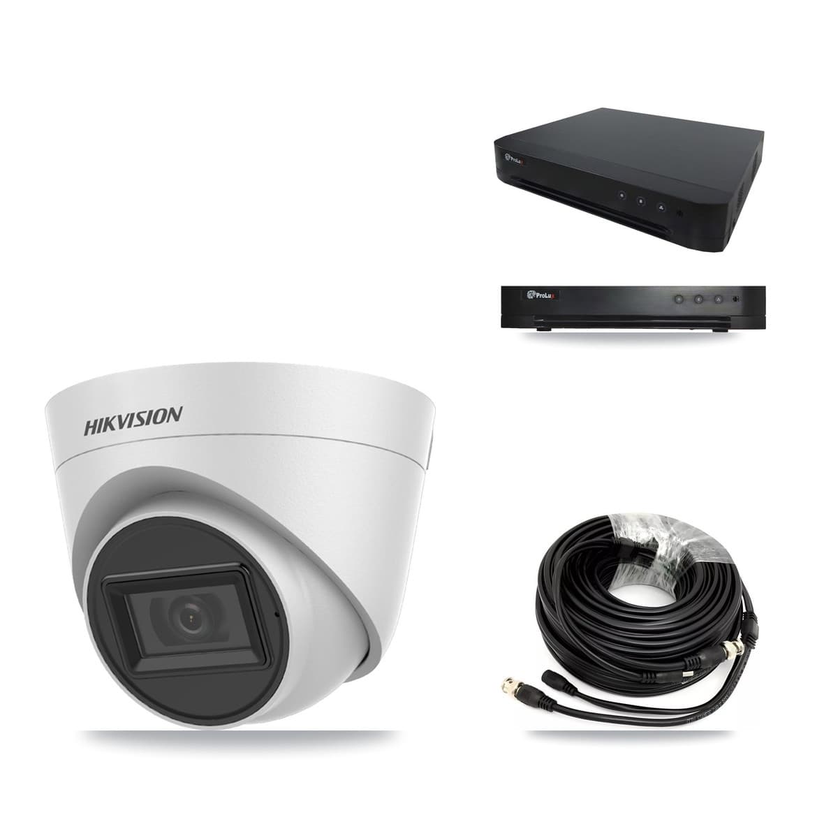 Hikvision & Prolux 16-Channel 5MP CCTV Kit — 2 White Turret Cameras + 3TB Recording - Image 1