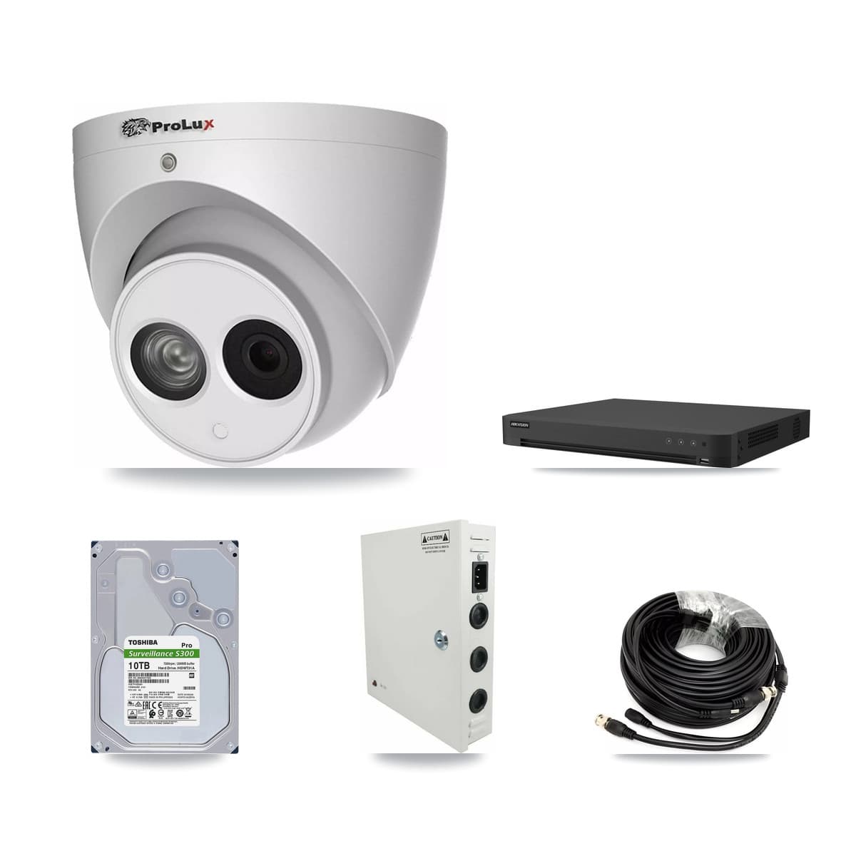 Prolux & Hikvision 16-Channel 4MP CCTV Kit — 16 Turret Cameras + 2× 10TB Recording - Image 1