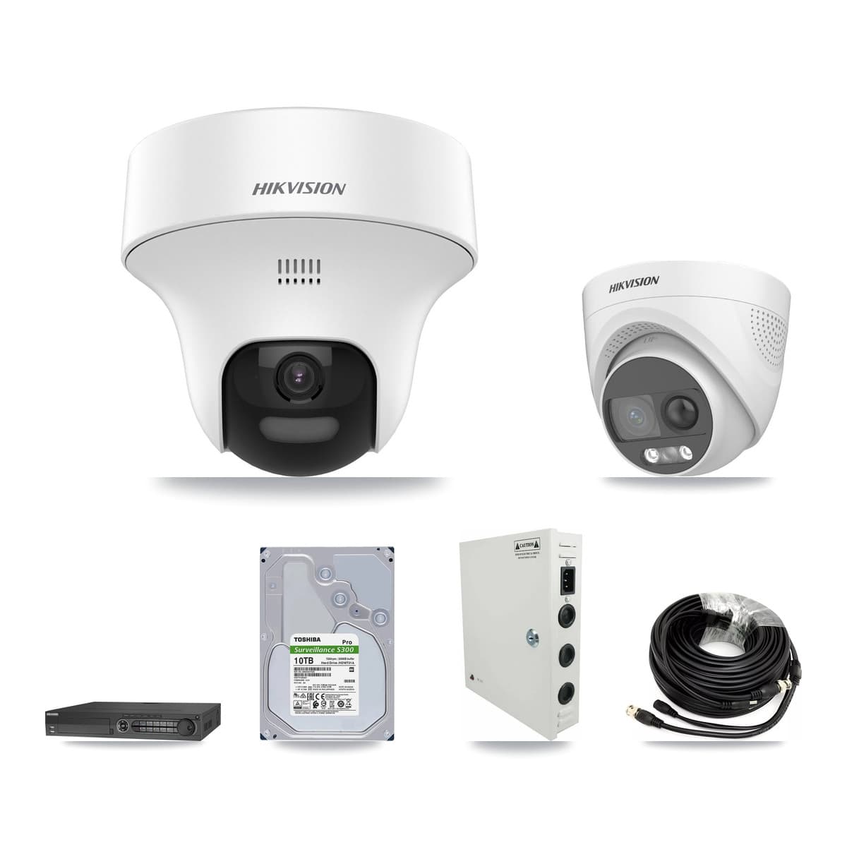 Hikvision 32-Channel 5MP CCTV Kit — 28 DS-2CE70K0T + 1 DS-2CE72KF3T Turret Cameras + 10TB Recording (DS-7332HQHI Recorder) - Image 1
