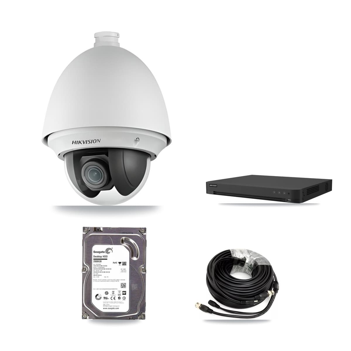 Hikvision 16-Channel 2MP CCTV Kit — 2 PTZ Cameras + 2TB Recording (IDS-7216HUHI Recorder)