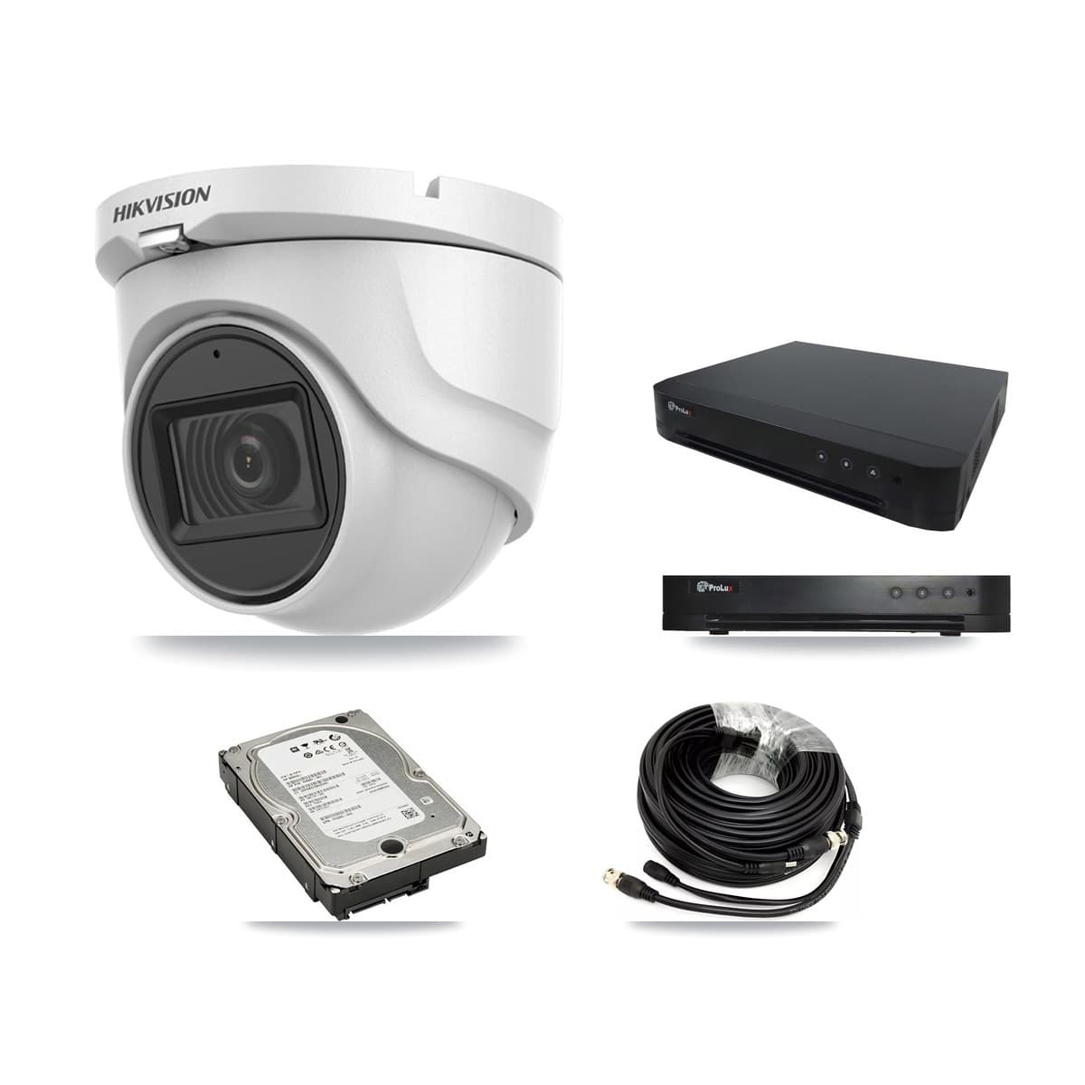Hikvision & Prolux 16-Channel 5MP CCTV Kit — 4 DS-2CE76H0T Turret Cameras + 5TB Recording - Image 1