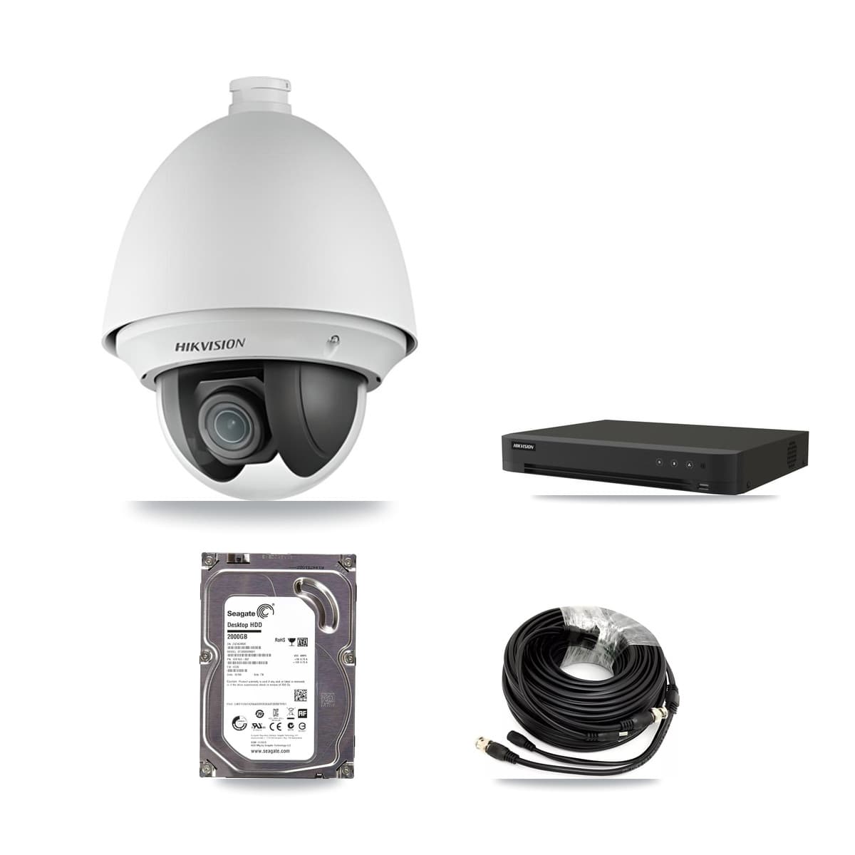 Hikvision 16-Channel 2MP CCTV Kit — 2 PTZ Cameras + 2TB Recording (IDS-7216HQHI Recorder)