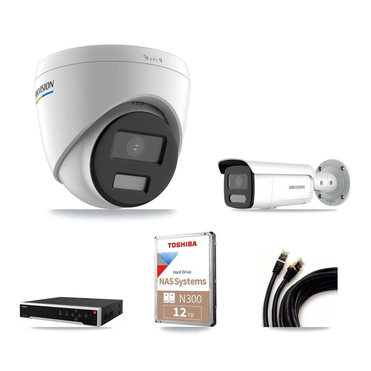 Hikvision 32-Channel 2MP – 4MP CCTV Kit — 6 2MP Turret + 6 4MP Bullet Cameras + 12TB Recording - Image 1