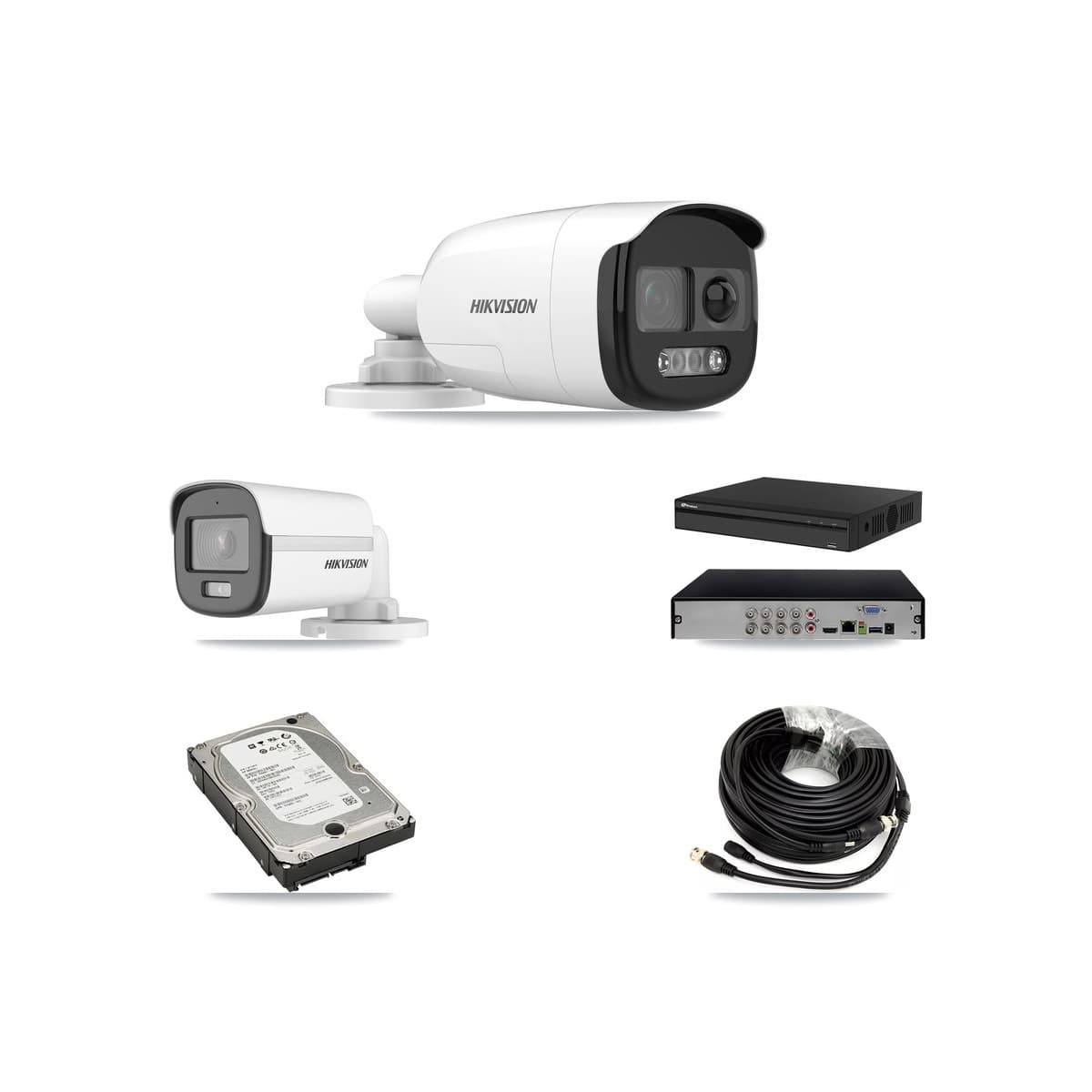 Hikvision & Prolux 8-Channel 5MP CCTV Kit — 1 DS-2CE12KF0T + 3 DS-2CE12KF3T Bullet Cameras + 5TB Recording (PXD-5108HS Recorder) - Image 1