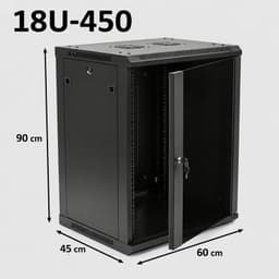 19" 18U 450mm Network Data Cabinet - Wall-Mount Rack for LAN & Switches