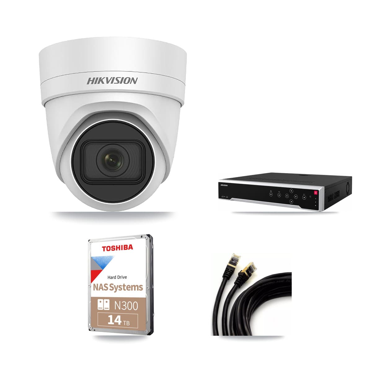 Hikvision 32-Channel 4MP CCTV Kit — 10 DS-2CD2H45FWD Turret Cameras + 14TB Recording