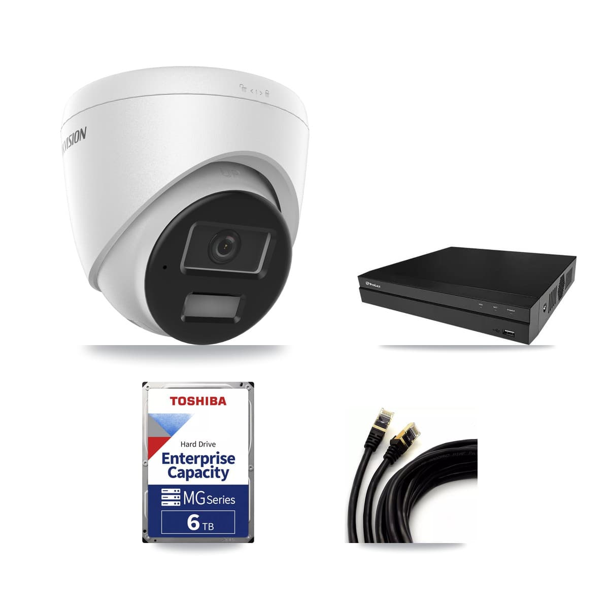 Hikvision & Prolux 8-Channel 4MP CCTV Kit — 5 DS-2CD1343G2 Turret Cameras + 6TB Recording - Image 1