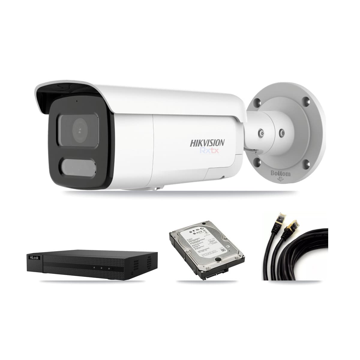 Hikvision & HiLook 8-Channel 4K CCTV Kit — 8 Bullet Cameras + 5TB Recording