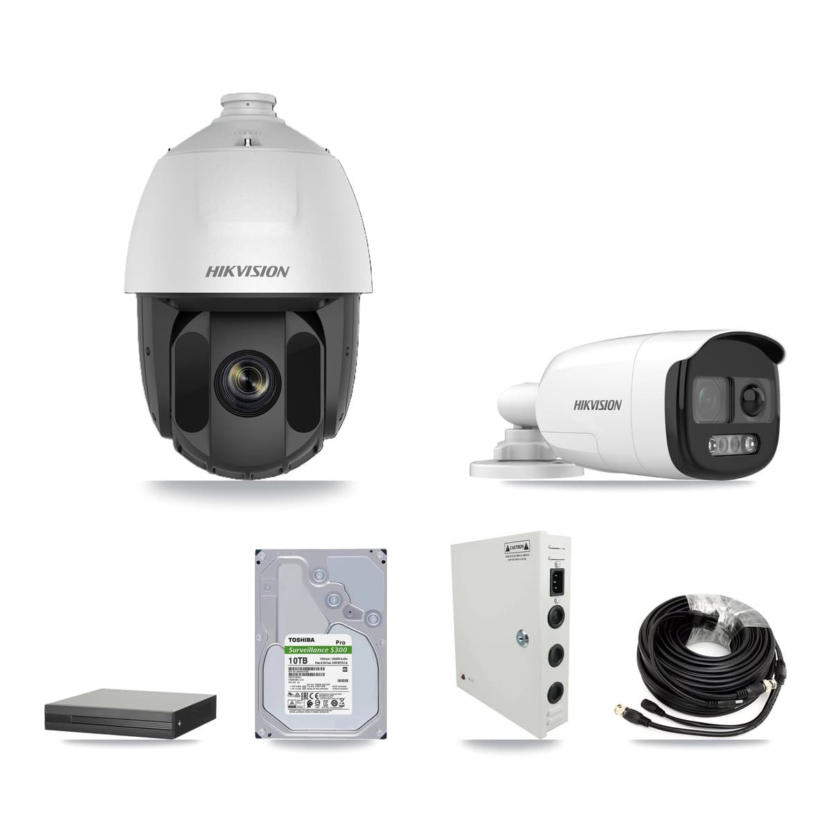 Hikvision 16-Channel 2MP – 5MP CCTV Kit — 8 DS-2AE5225TI 2MP PTZ + 4 DS-2CE12KF3T 5MP Bullet Cameras + 10TB Recording - Image 1