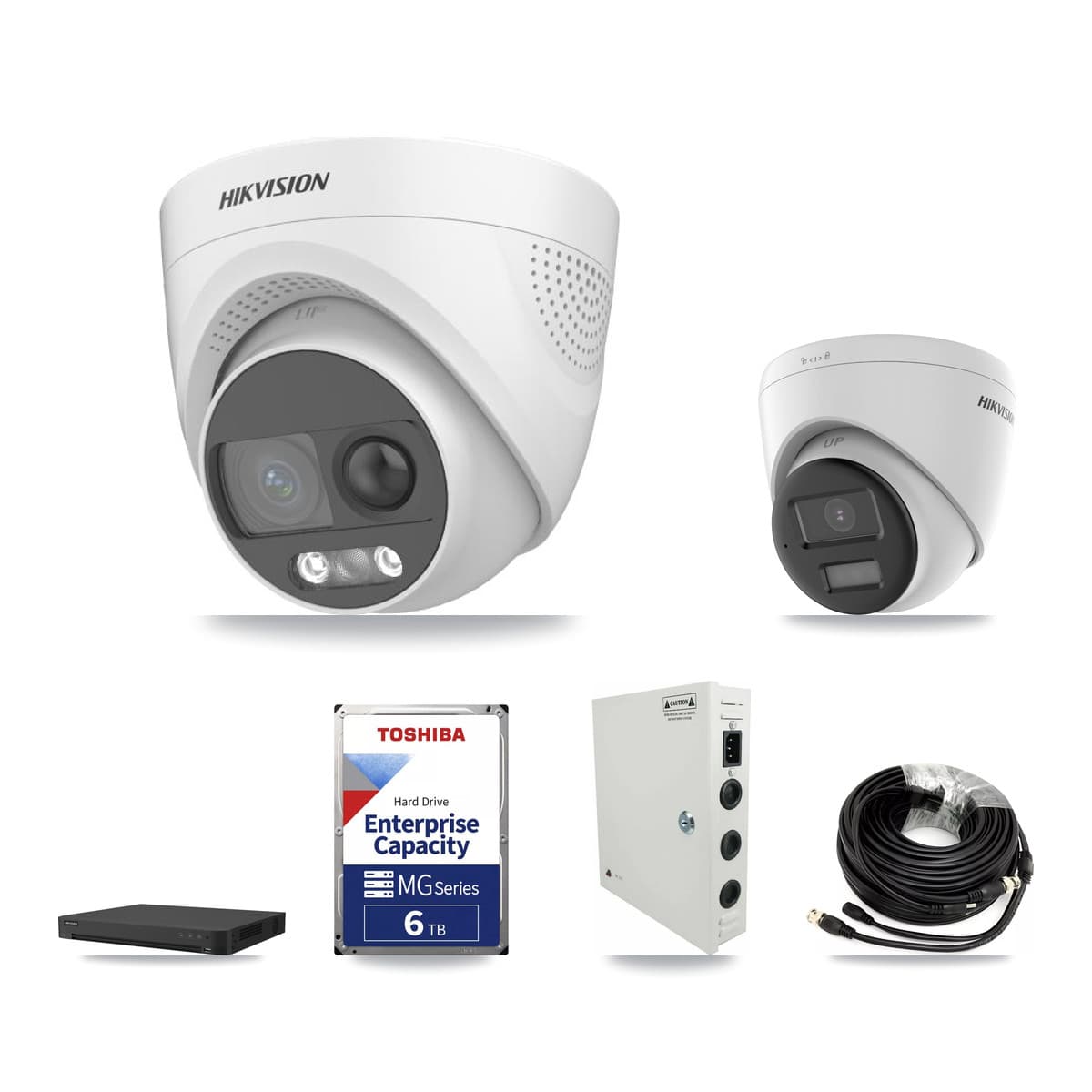 Hikvision 32-Channel 5MP CCTV Kit — 16 DS-2CE72KF3T + 1 DS-2CE78K0T Turret Cameras + 6TB Recording