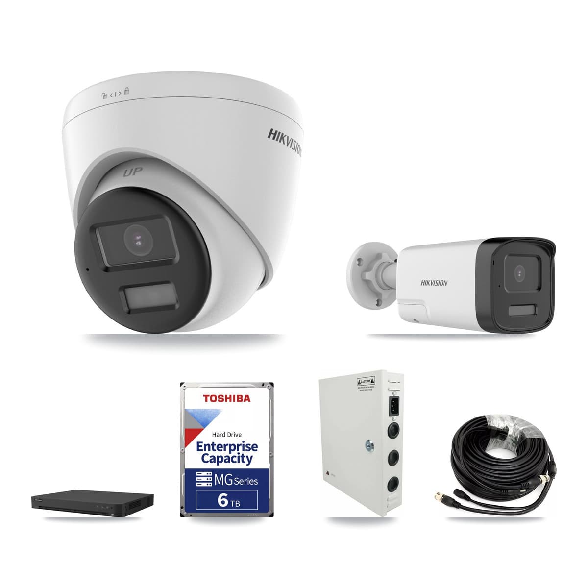 Hikvision 16-Channel 5MP – 4K CCTV Kit — 3 DS-2CE17K0T 5MP Bullet + 7 DS-2CE78U0T 4K Turret Cameras + 6TB Recording