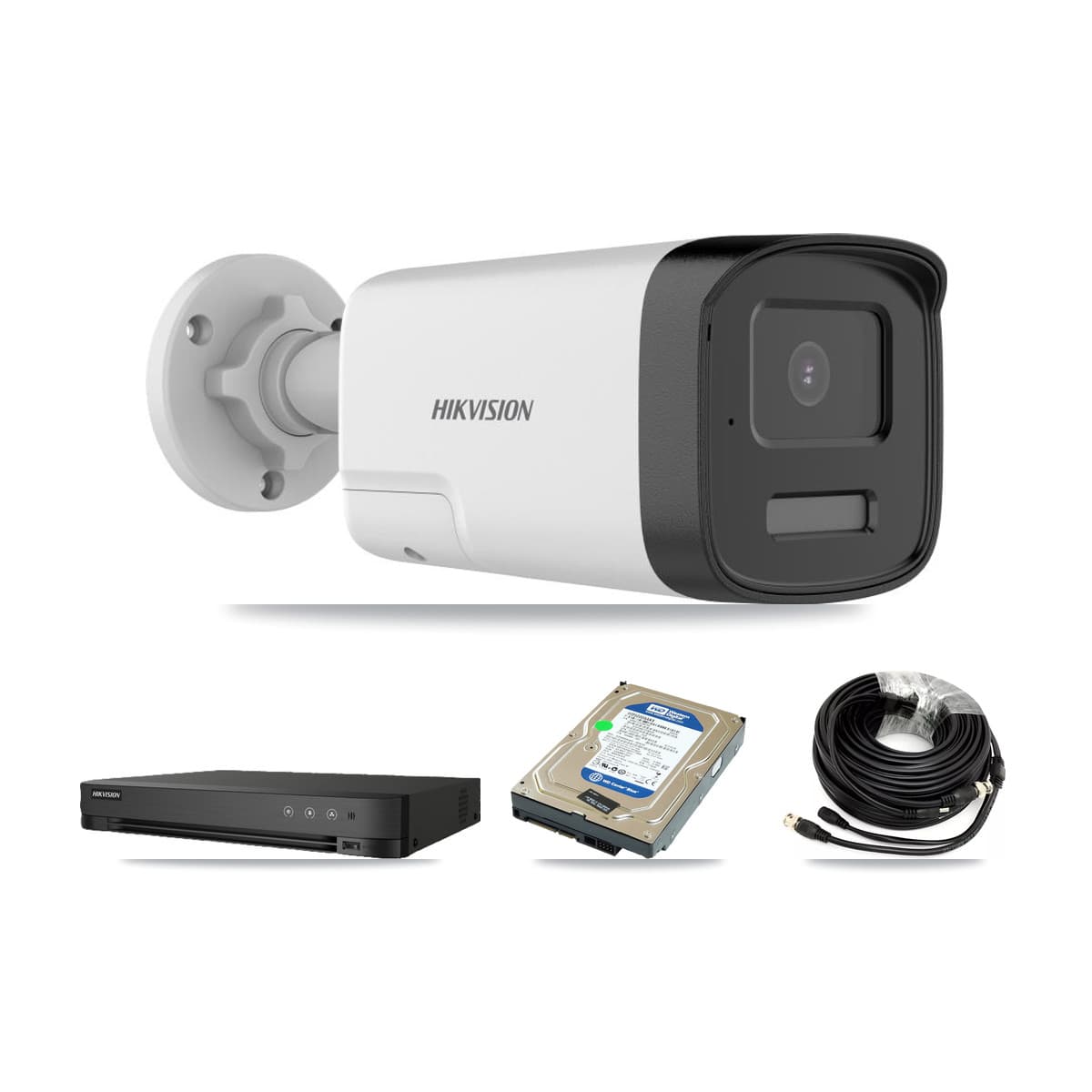 Hikvision 8-Channel 5MP CCTV Kit — 1 DS-2CE17K0T Bullet Camera + 500GB Recording (IDS-7208HQHI Recorder)