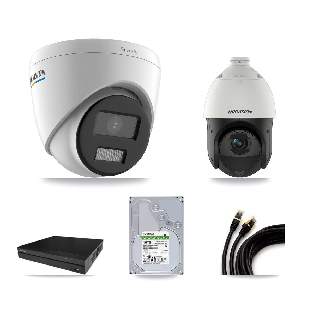 Hikvision & Prolux 16-Channel 2MP – 4MP CCTV Kit — 12 2MP Turret + 1 4MP PTZ Cameras + 10TB Recording - Image 1