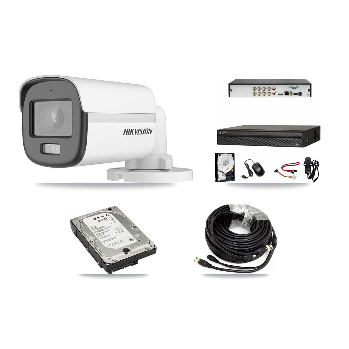 Hikvision & Dahua 8-Channel 5MP CCTV Kit — 4 Bullet Cameras + 5TB Recording (XVR-3108AD Recorder) - Image 1
