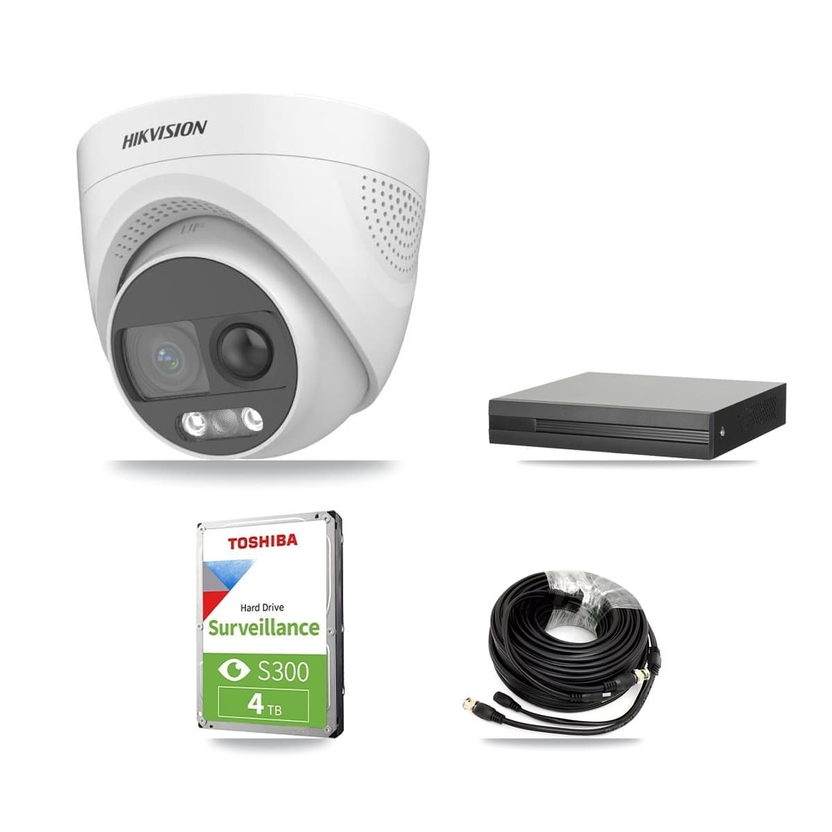 Hikvision 16-Channel 5MP CCTV Kit — 4 DS-2CE72KF3T Turret Cameras + 4TB Recording - Image 1