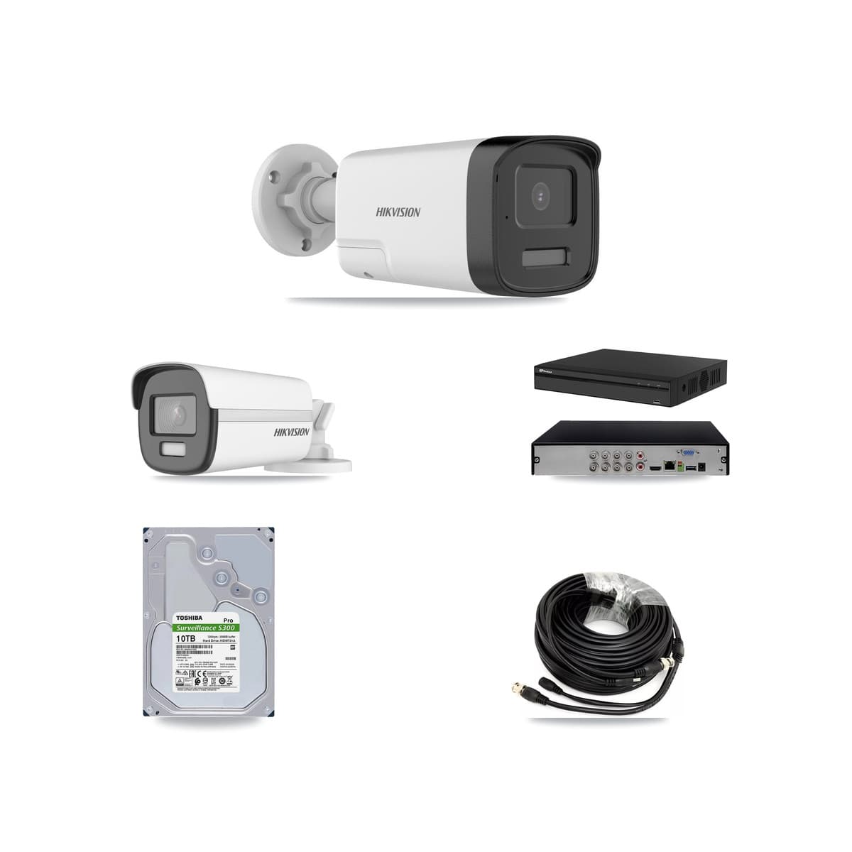 Hikvision & Prolux 8-Channel 5MP – 4K CCTV Kit — 1 4K + 5 5MP Bullet Cameras + 10TB Recording (PXD-5108HS Recorder)