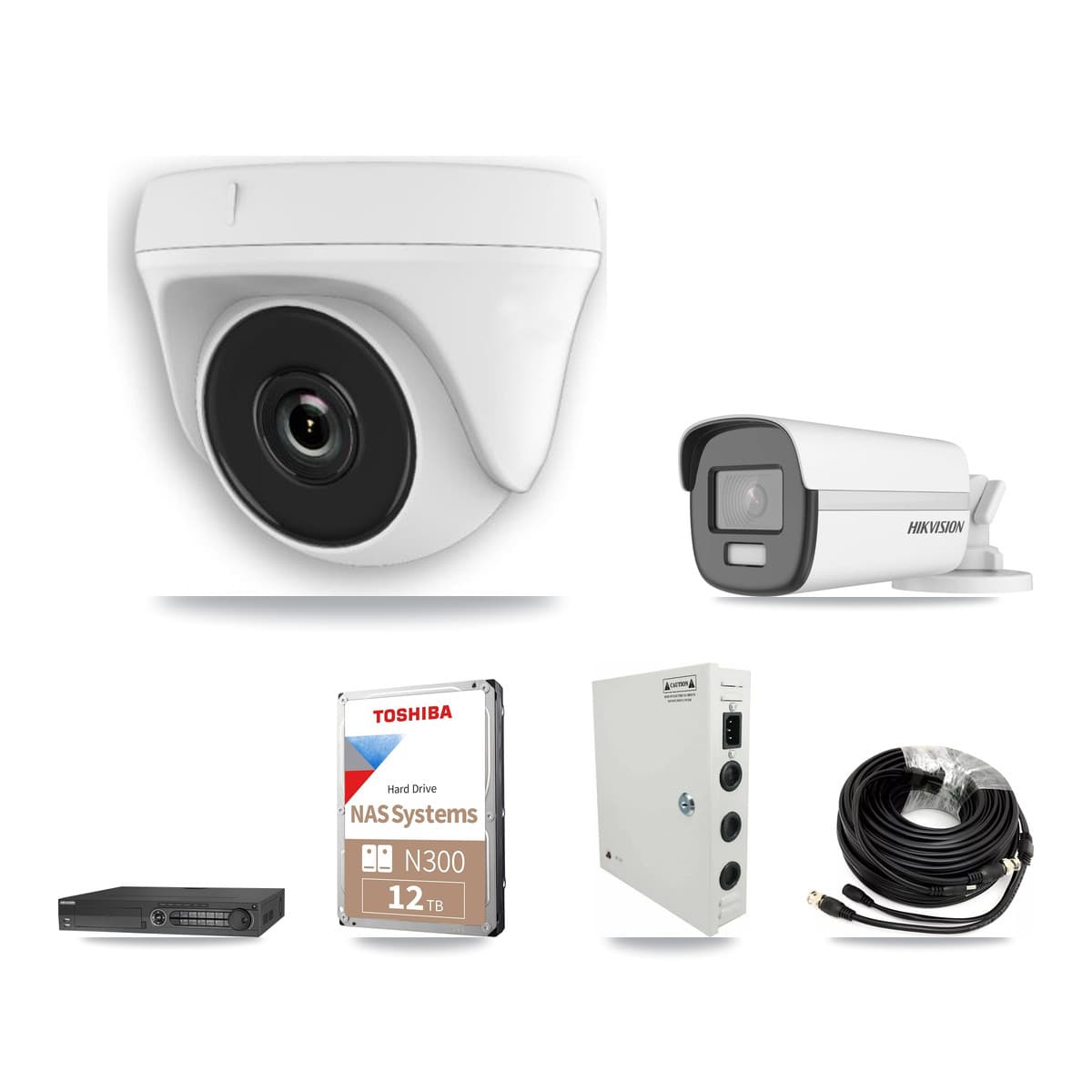 Hikvision 32-Channel 2MP – 4K CCTV Kit — 1 4K Bullet + 31 2MP Dome Cameras + 2× 12TB Recording