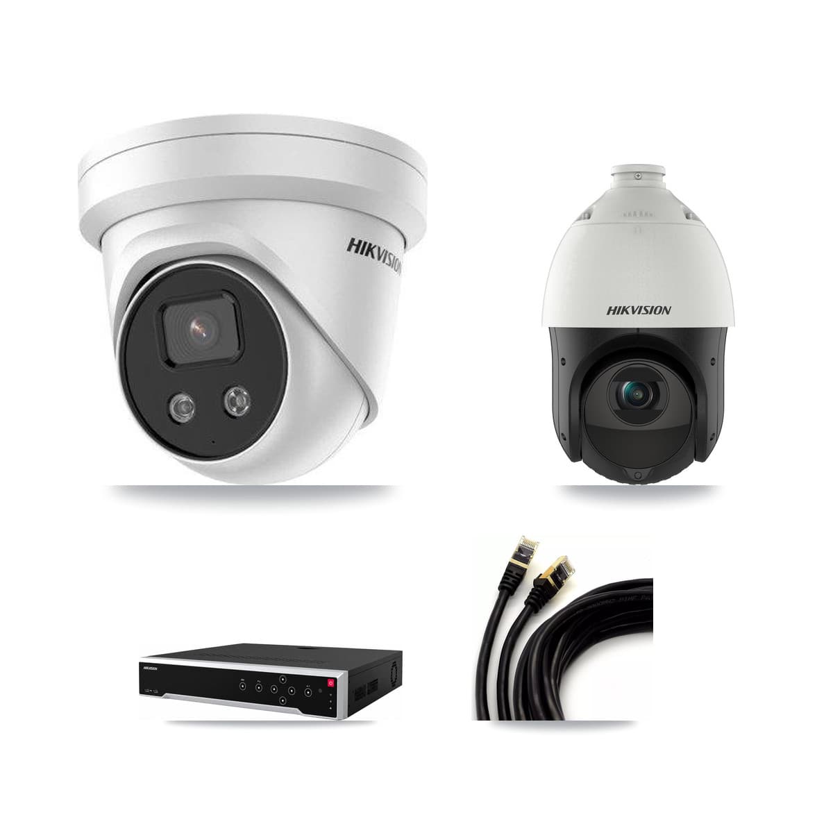 Hikvision 32-Channel 4MP – 5MP CCTV Kit — 5 5MP Turret + 1 4MP PTZ Cameras + 8TB Recording - Image 1