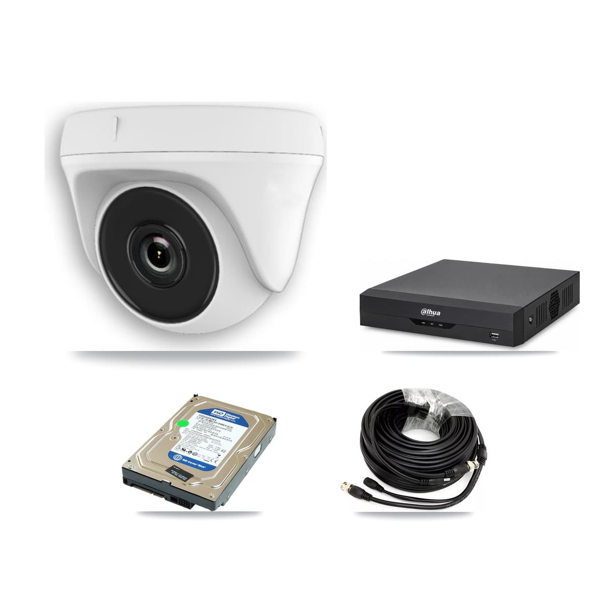 Dahua 4-Channel 2MP CCTV Kit — 3 Dome Cameras + 500GB Recording