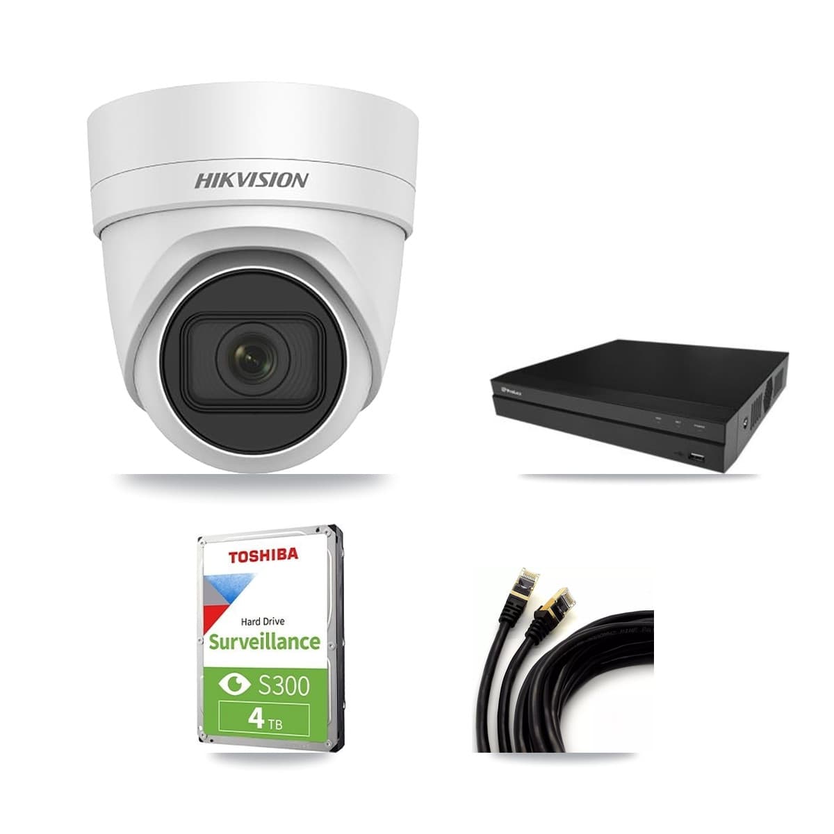 Hikvision & Prolux 16-Channel 4MP CCTV Kit — 3 DS-2CD2H45FWD Turret Cameras + 4TB Recording - Image 1