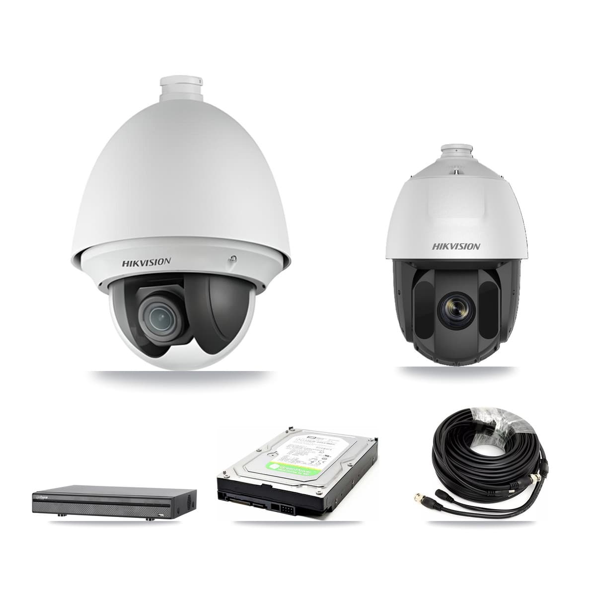 Hikvision & Dahua 8-Channel 2MP CCTV Kit — 1 DS-2AE4225T + 1 DS-2AE5225TI PTZ Cameras + 1TB Recording (DH-XVR5108H Recorder) - Image 1