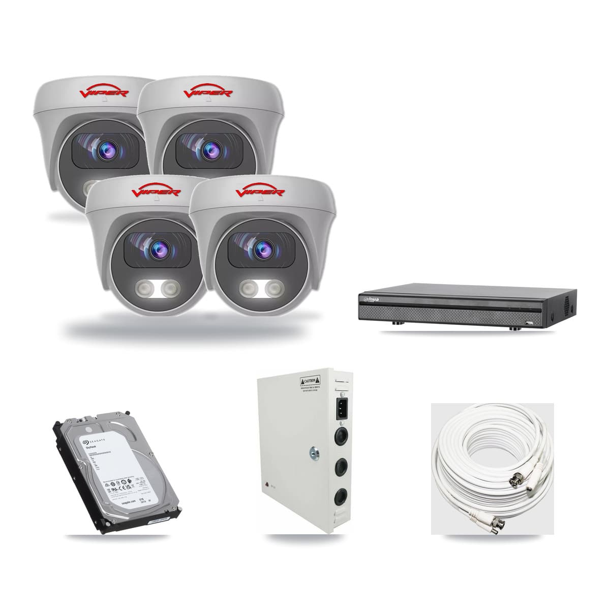 Viper & Dahua 8-Channel 5MP CCTV Kit — 4 Cameras + 6TB Recording - Image 1