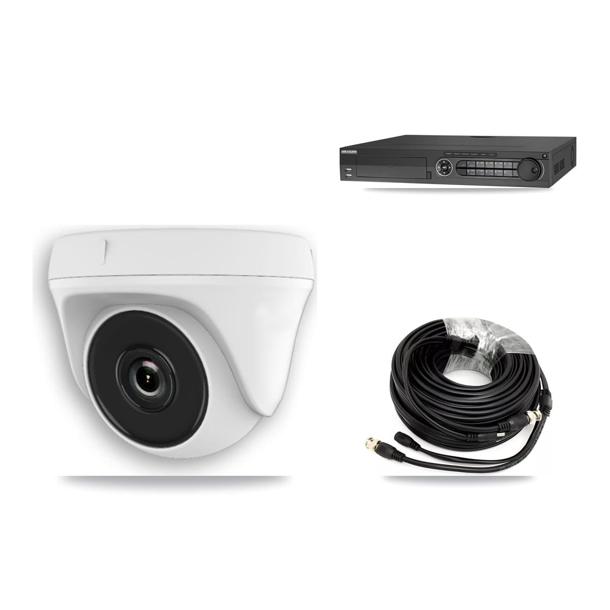 Hikvision 32-Channel 2MP CCTV Kit — 4 White Dome Cameras + 3TB Recording (DS-7332HQHI Recorder)