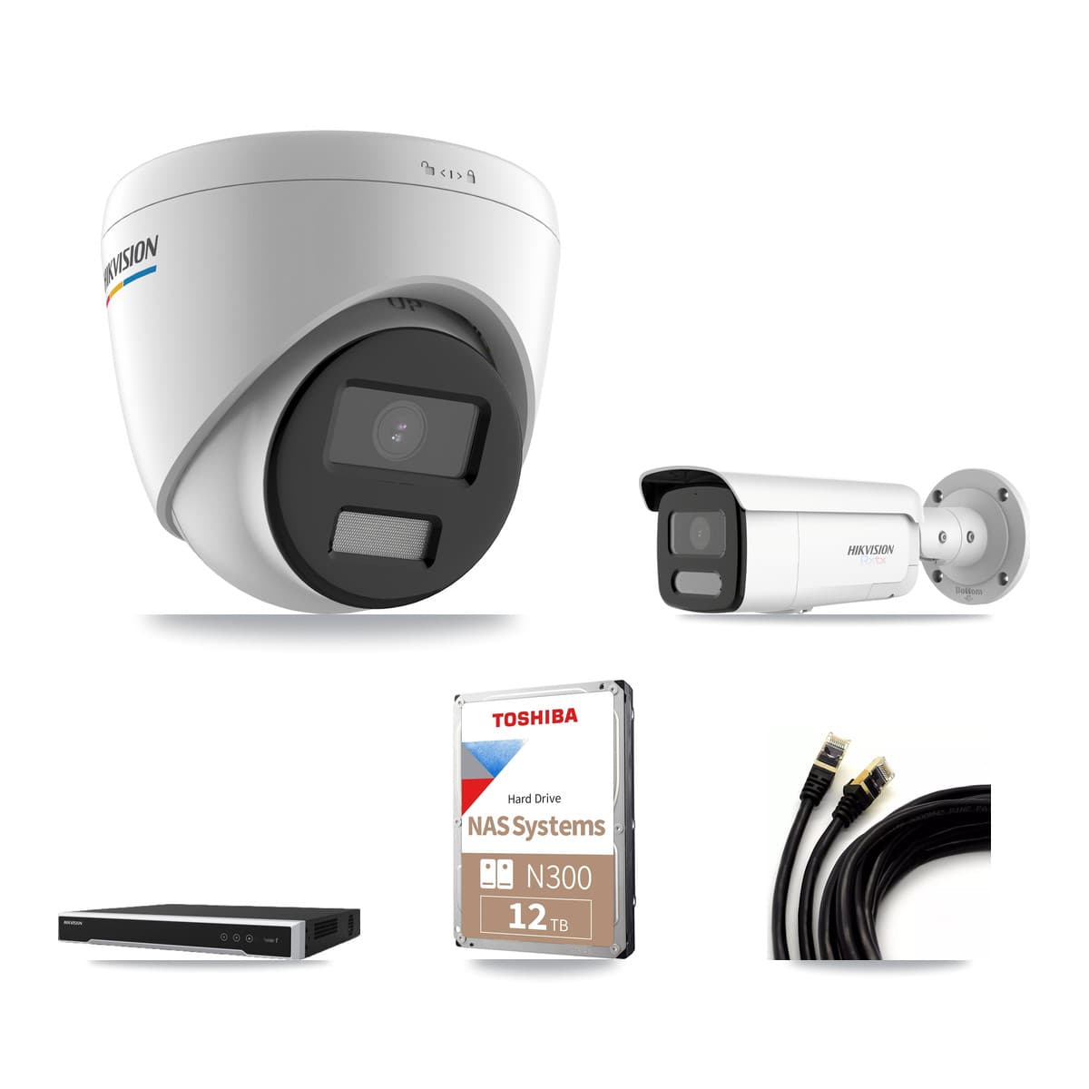 Hikvision 16-Channel 2MP – 4K CCTV Kit — 6 2MP Turret + 3 4K Bullet Cameras + 12TB Recording