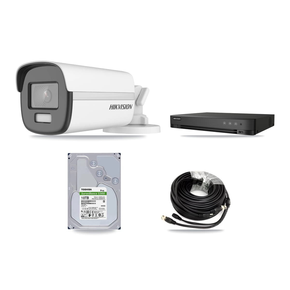 Hikvision 4-Channel 4K CCTV Kit — 4 Bullet Cameras + 10TB Recording (DS-7204HUHI Recorder) - Image 1