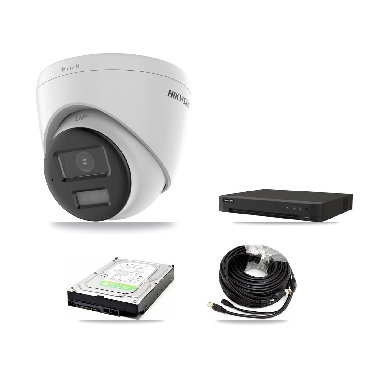 Hikvision 16-Channel 5MP CCTV Kit — 1 DS-2CE78K0T-LPTS Turret Camera + 1TB Recording (IDS-7216HQHI-M1/XT Recorder) - Image 1