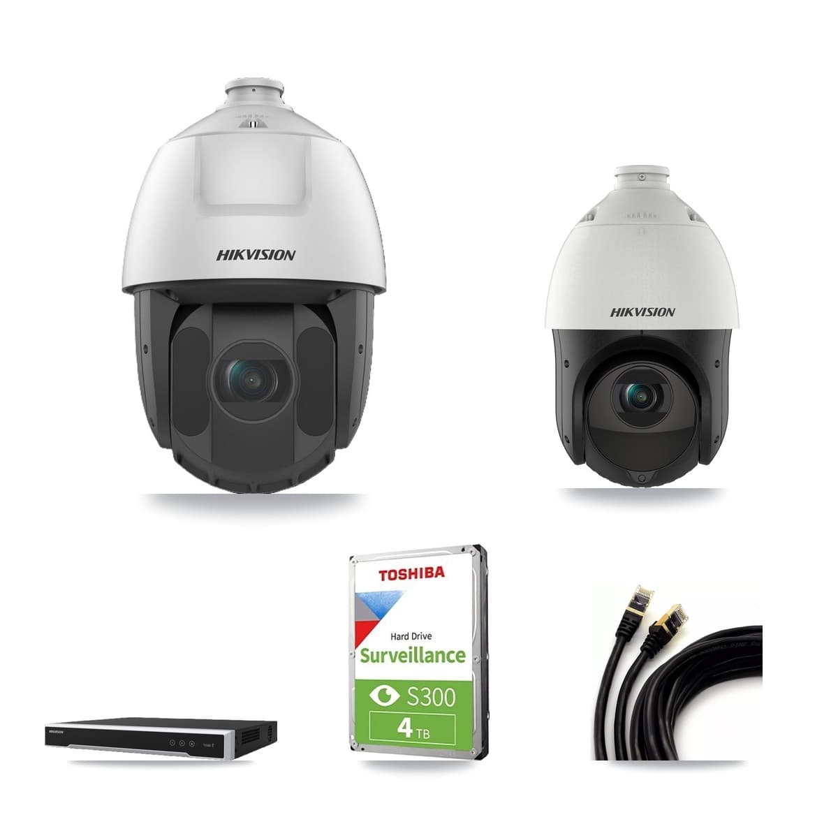 Hikvision 16-Channel 2MP – 4MP CCTV Kit — 1 4MP + 4 2MP PTZ Cameras + 4TB Recording - Image 1