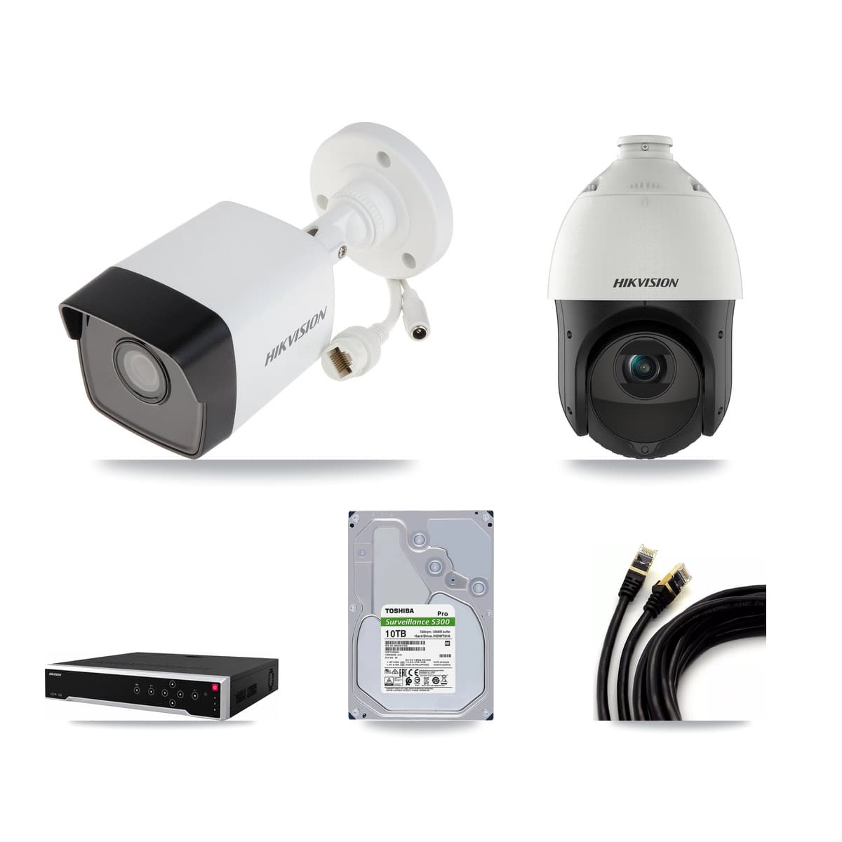 Hikvision 32-Channel 4MP – 5MP CCTV Kit — 6 5MP Bullet + 1 4MP PTZ Cameras + 10TB Recording - Image 1