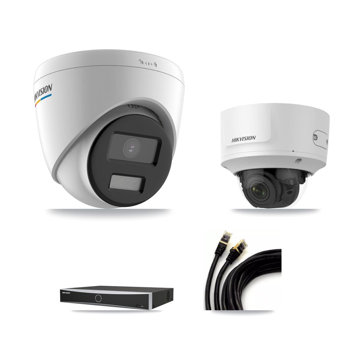 Hikvision 4-Channel 2MP CCTV Kit — 1 Turret + 1 Dome Cameras + 3TB Recording