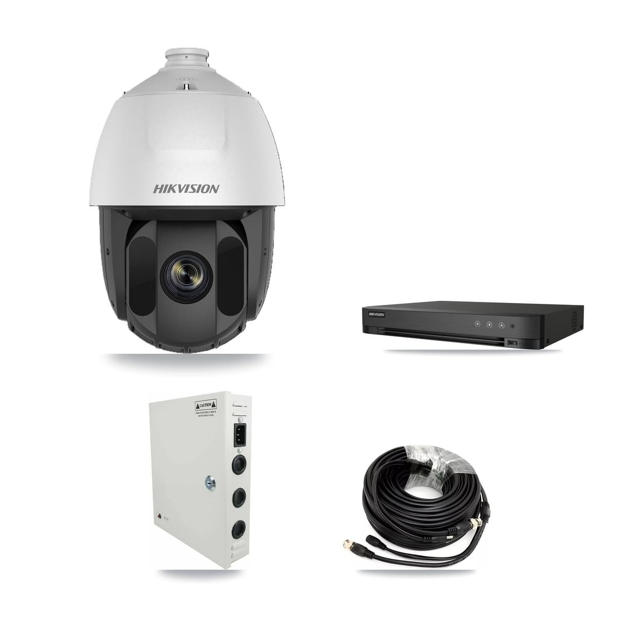Hikvision 4-Channel 2MP CCTV Kit — 4 DS-2AE5225TI PTZ Cameras + 3TB Recording (IDS-7204HUHI Recorder) - Image 1