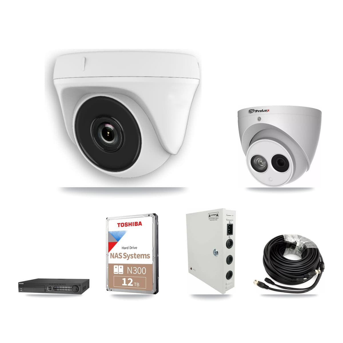 Prolux & Hikvision 32-Channel 2MP – 4MP CCTV Kit — 17 White 2MP Dome + 1 4MP Turret Cameras + 12TB Recording (IDS-7332HUHI Recorder) - Image 1