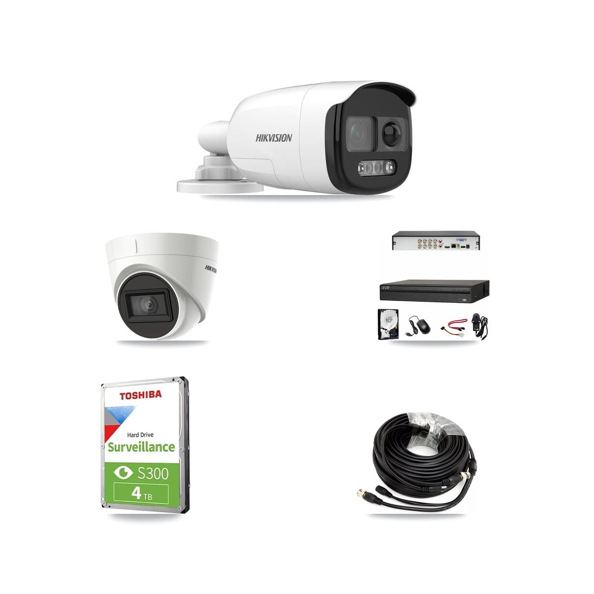 Hikvision & Dahua 8-Channel 5MP – 4K CCTV Kit — 1 DS-2CE12KF3T 5MP Bullet + 1 DS-2CE78U1T 4K Turret Cameras + 4TB Recording (XVR-3108AD Recorder) - Image 1