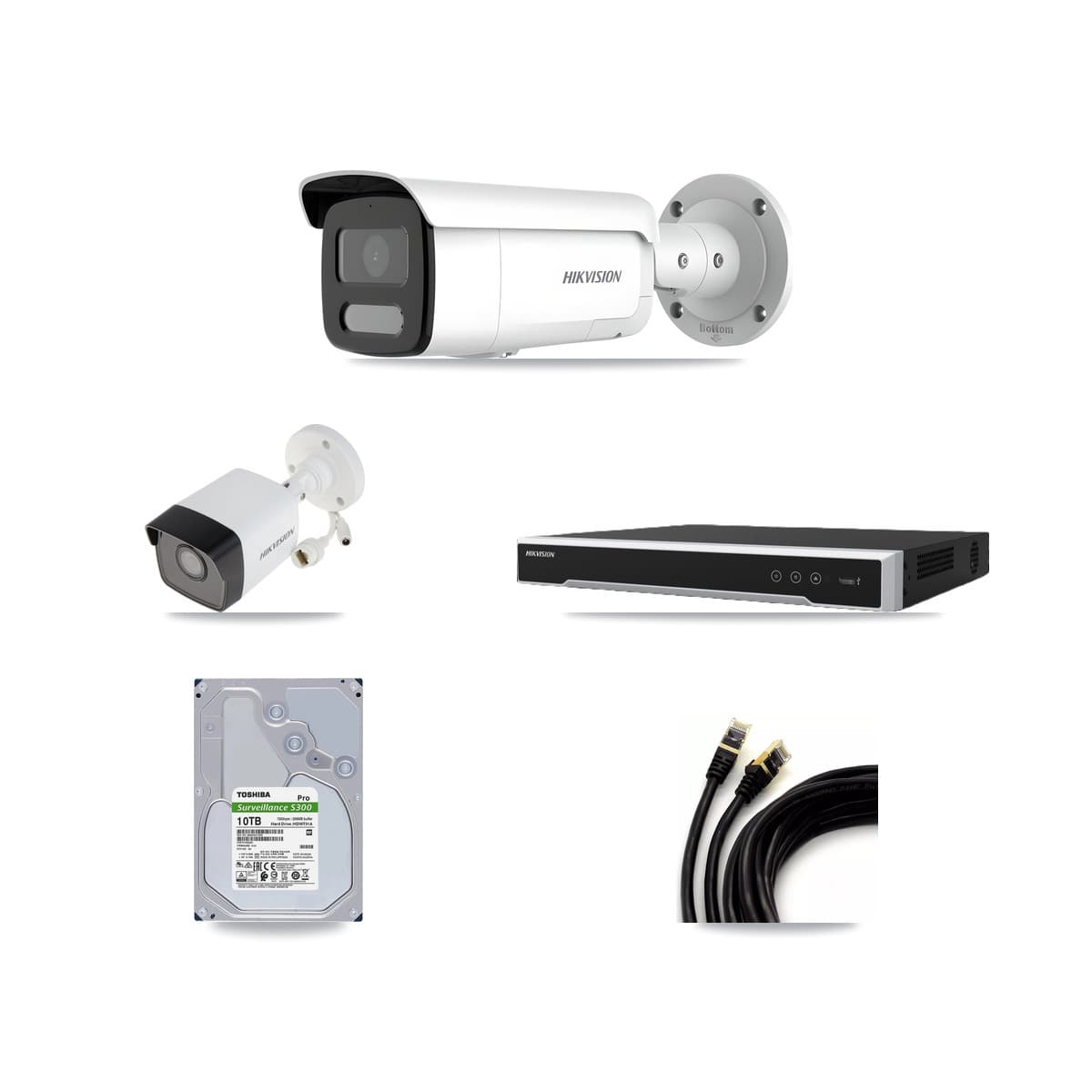 Hikvision 16-Channel 4MP – 5MP CCTV Kit — 4 5MP + 10 4MP Bullet Cameras + 2× 10TB Recording