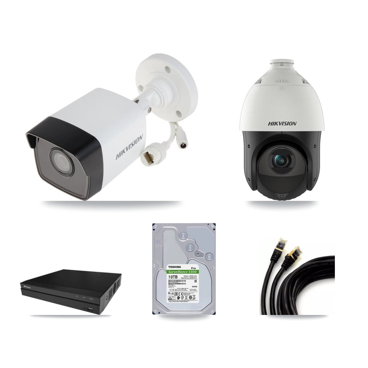 Hikvision & Prolux 16-Channel 4MP – 5MP CCTV Kit — 14 5MP Bullet + 1 4MP PTZ Cameras + 2× 10TB Recording - Image 1
