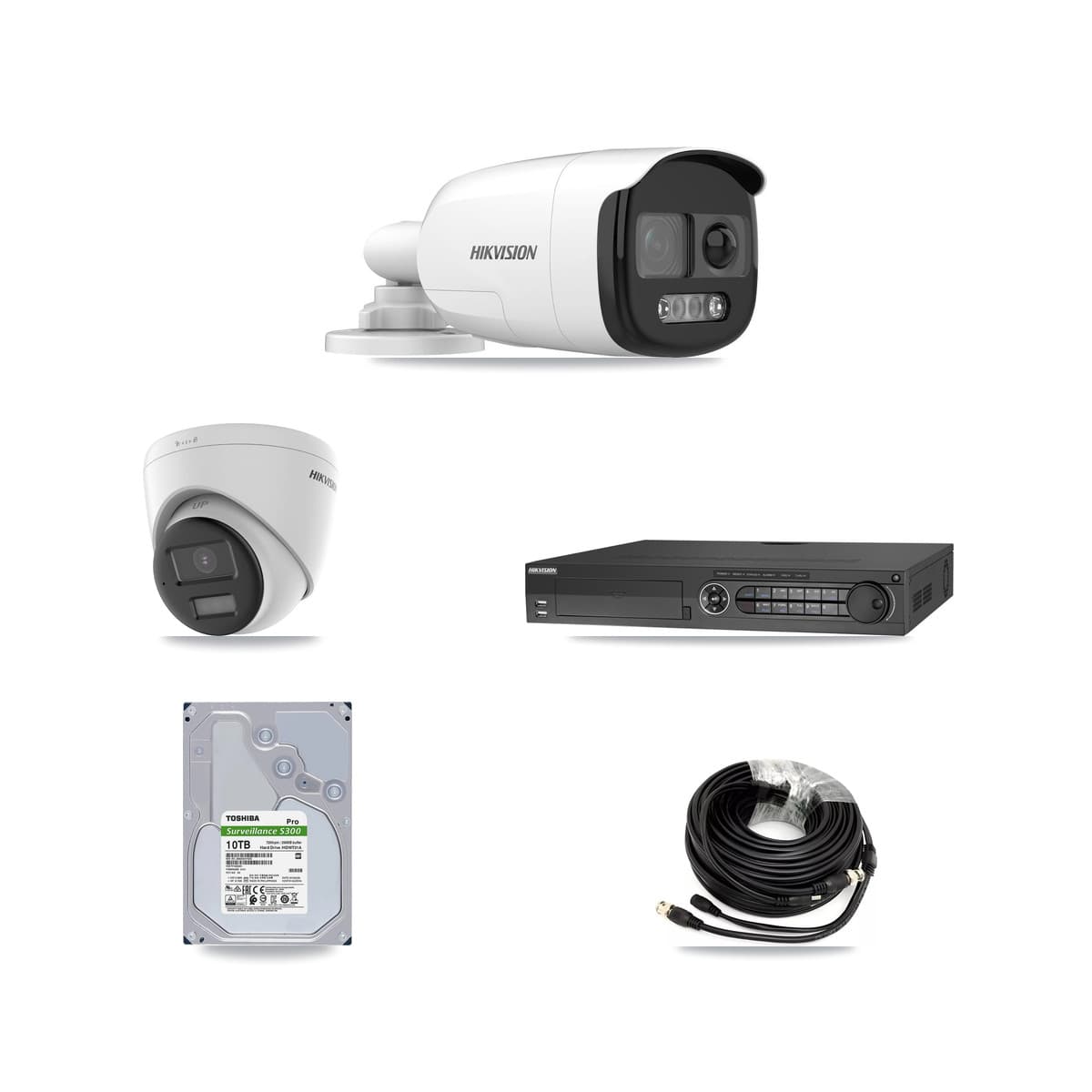 Hikvision 32-Channel 5MP CCTV Kit — 5 DS-2CE12KF3T Bullet + 2 DS-2CE78K0T Turret Cameras + 10TB Recording - Image 1