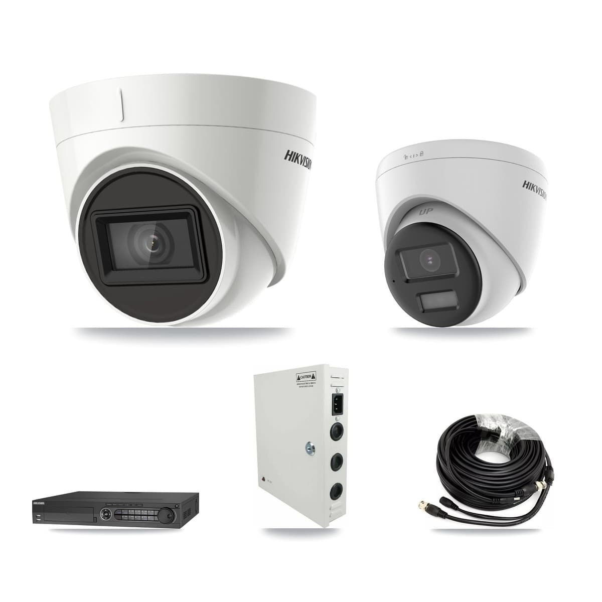 Hikvision 32-Channel 4K CCTV Kit — 4 DS-2CE78U0T + 8 DS-2CE78U1T Turret Cameras + 4× 8TB Recording